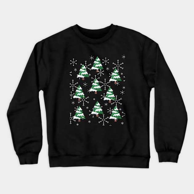 Snowy Christmas Trees Crewneck Sweatshirt by TeeandecorAuthentic